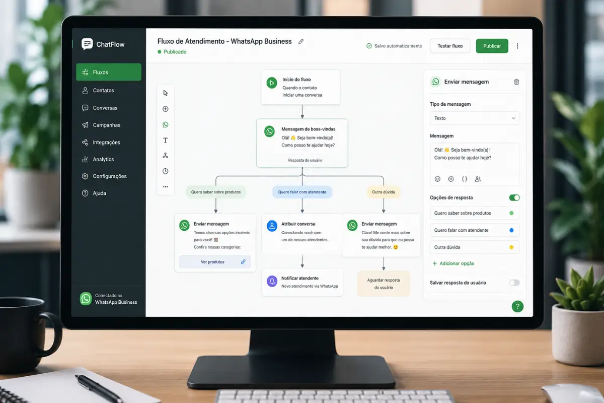 Chatbot whatsapp business automação atendimento digital brasil