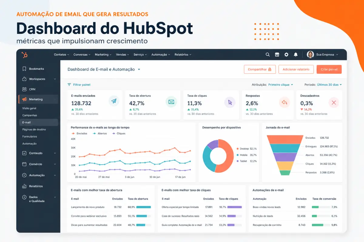 HubSpot IA automação email marketing resultados