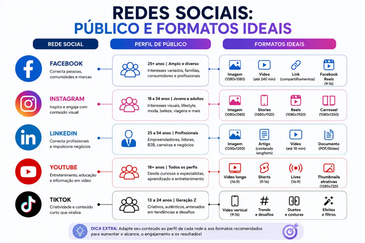 Marketing nas Redes Sociais: Estratégias Avançadas para Escalar seu Negócio Digital 3 Escolha de plataforma redes sociais por tipo de negócio