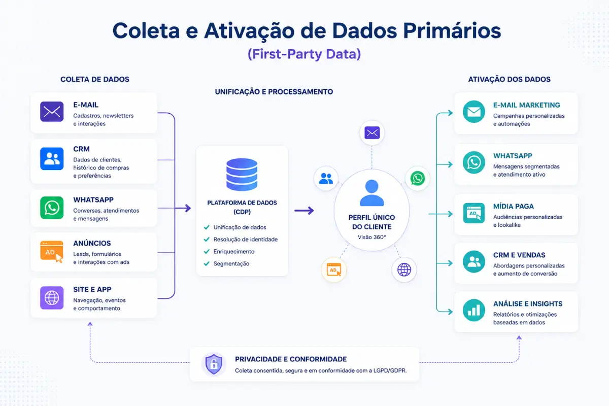 O que mudou no Marketing Digital este ano e como adaptar sua empresa agora 7 Estratégia first party data marketing digital empresa brasileira 2026