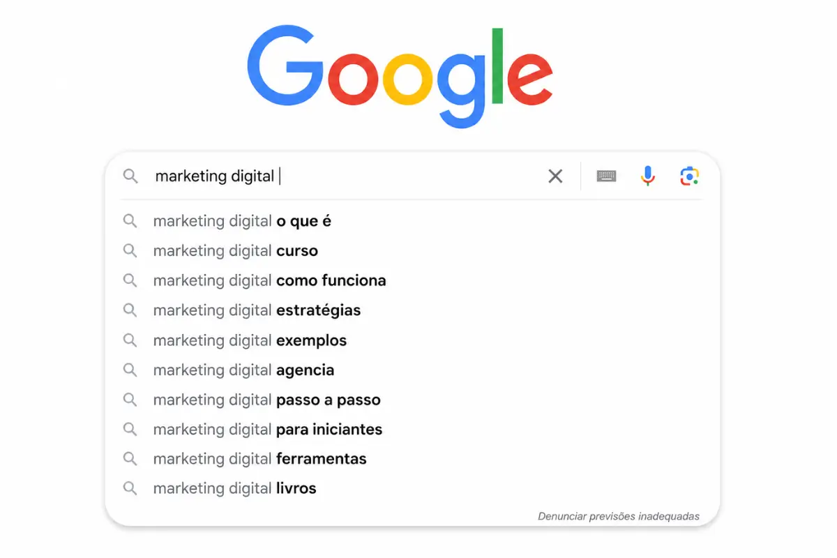 Google suggest autocomplete pesquisa palavras-chave brasil