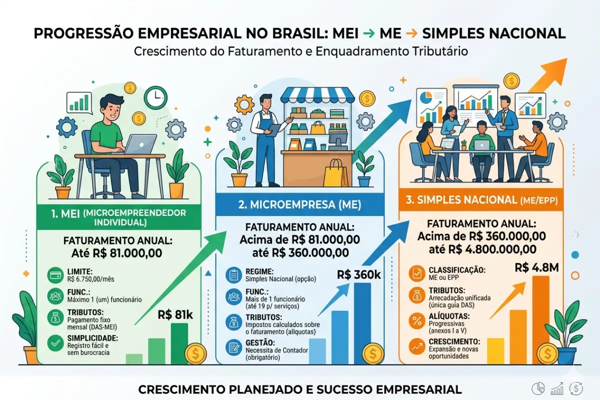 Negócios Digitais: O Guia Definitivo para Estruturar e Escalar na Internet 4 Progressão formalização negócio digital MEI ME simples nacional