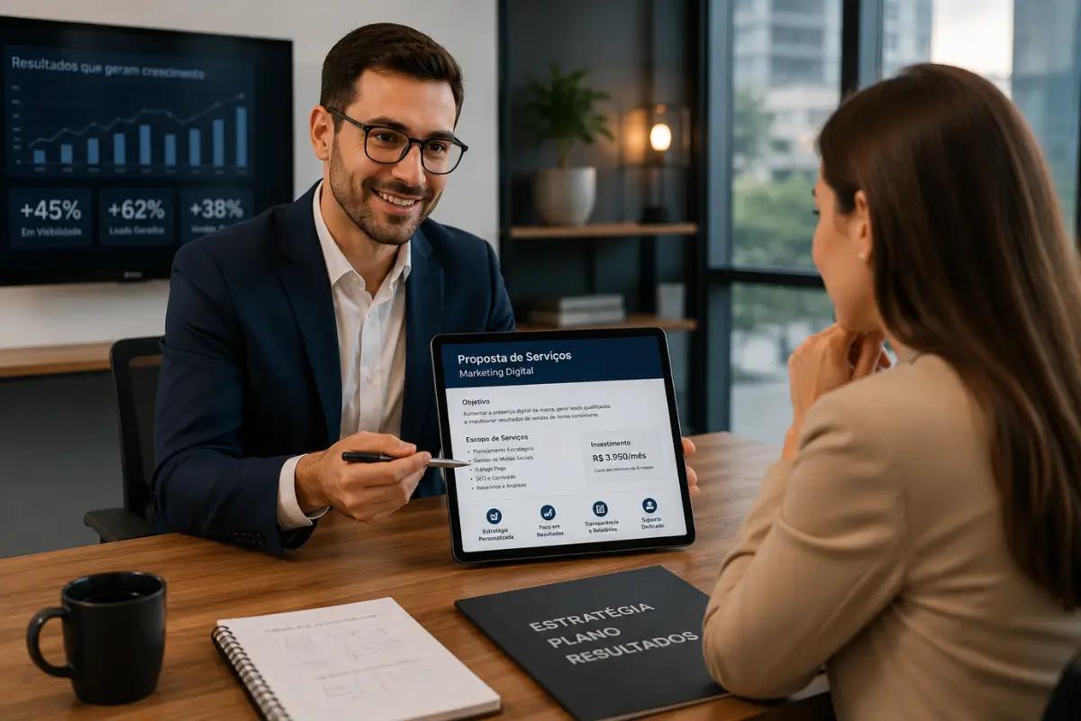Como Precificar Serviços de Marketing Digital: Guia Definitivo 5 Proposta comercial marketing digital apresentação cliente