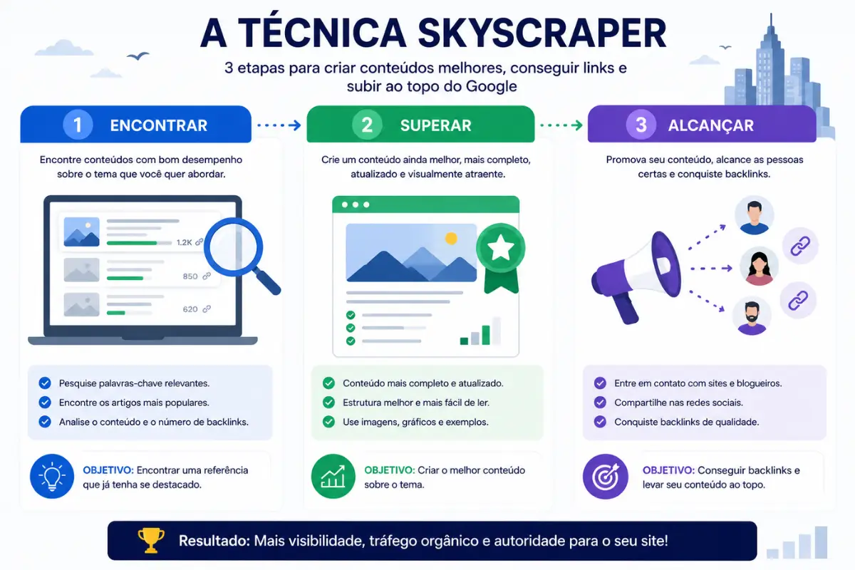 Técnica skyscraper link building como funciona passo a passo