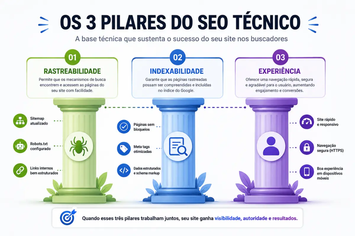 pilares seo tecnico wordpress rastreabilidade indexabilidade