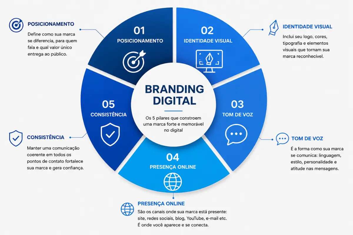 Branding Digital: Como Construir uma Marca Forte na Internet 2 Elementos branding digital posicionamento identidade visual tom voz presença
