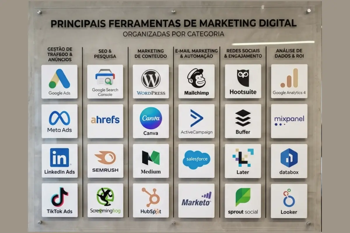 Dominando o Marketing Digital: as 5 Estratégias que Mais Convertem 4 Ferramentas marketing digital Brasil análise email redes sociais criação conteúdo