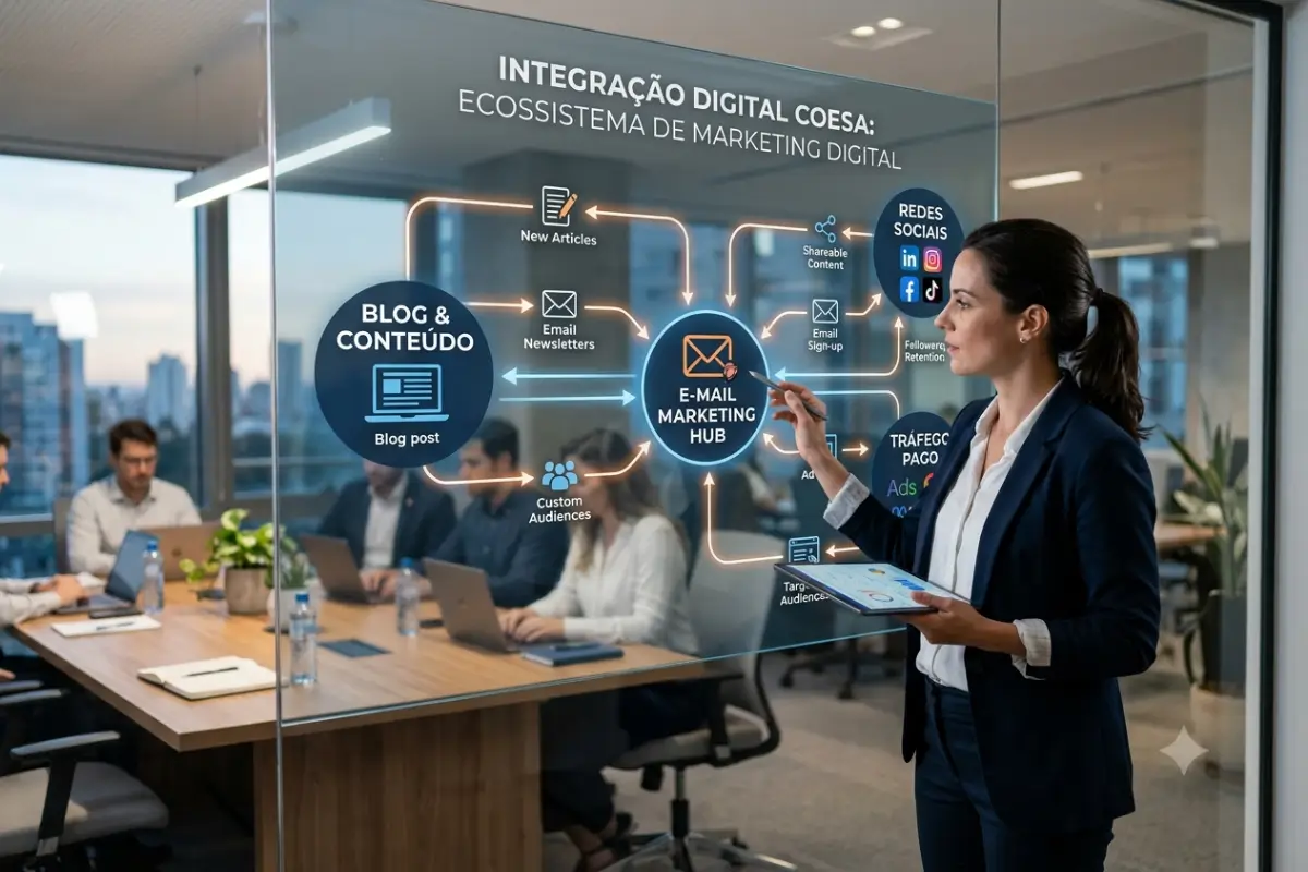 Email Marketing: O Guia Definitivo para Criar Listas e Vender Mais 6 Integração email marketing canais digitais estratégia