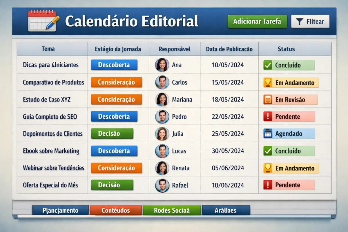 Marketing de Conteúdo: Guia Completo para Criar uma Estratégia que Atrai Clientes, Gera Autoridade e Aumenta as Vendas 3 Modelo calendário editorial marketing de conteúdo