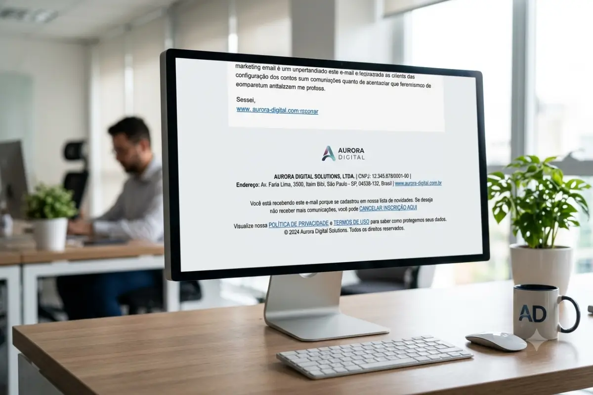 Email Marketing: O Guia Definitivo para Criar Listas e Vender Mais 5 Rodapé email marketing compliance LGPD descadastramento privacidade