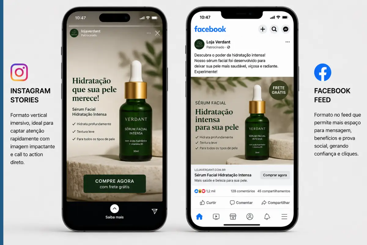 Anúncios no Facebook ou Instagram: Qual Escolher para Seu Negócio? 3 Formatos anuncio facebook Instagram comparação
